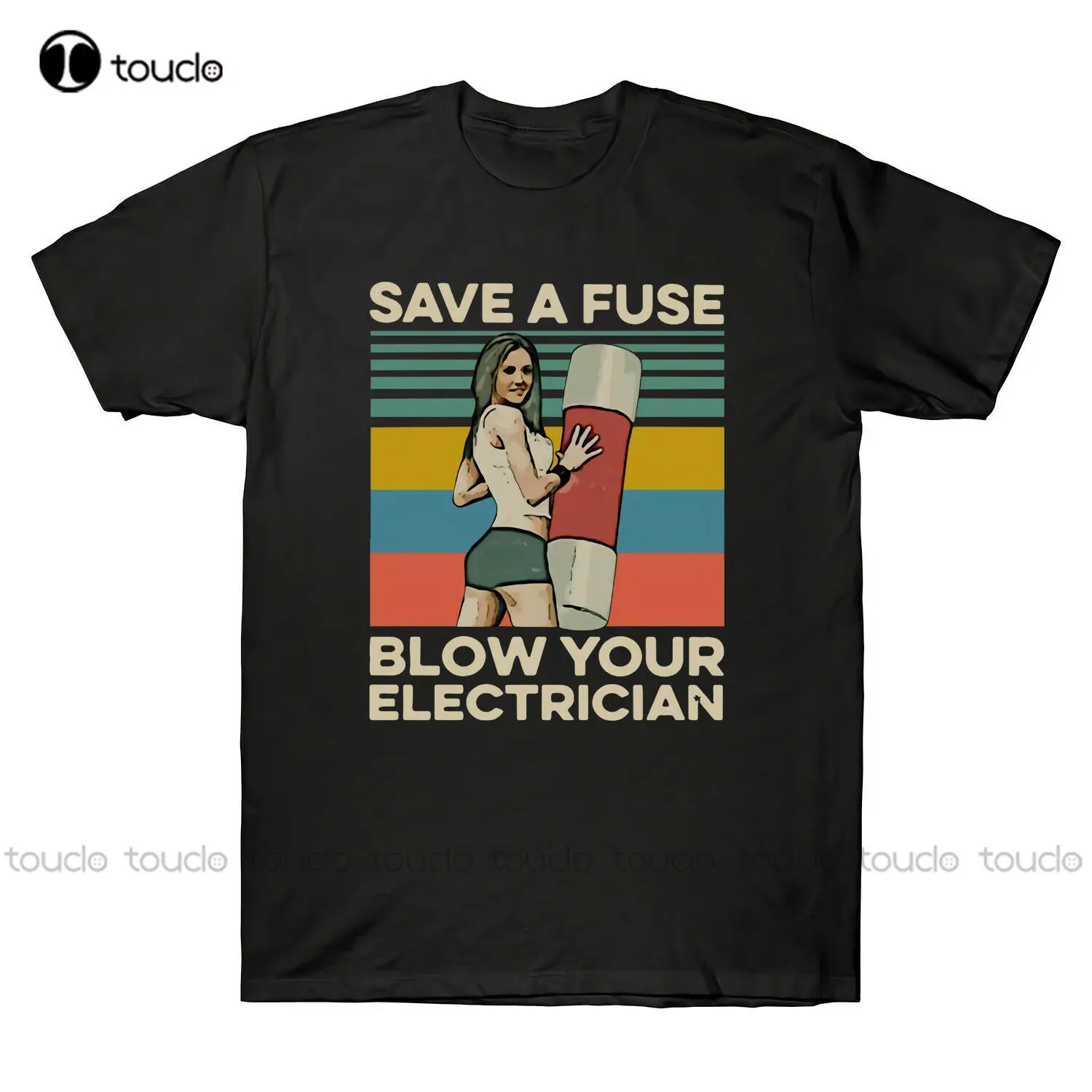 Save A Fuse Blow Your Electrician Sexy Funny Vintage Men'S Cotton Black T-Shirt Mens Compression Shirt Custom Aldult Teen Unisex