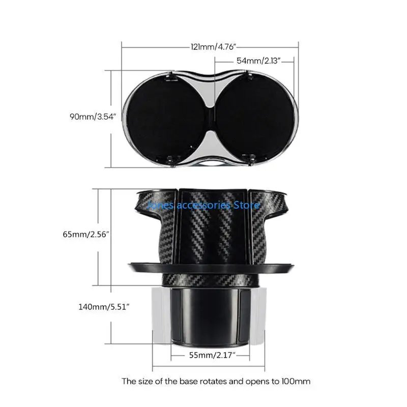 محول موسع حامل أكواب المشروبات W8KD مع قاعدة قابلة للتعديل تدور 360 درجة #6