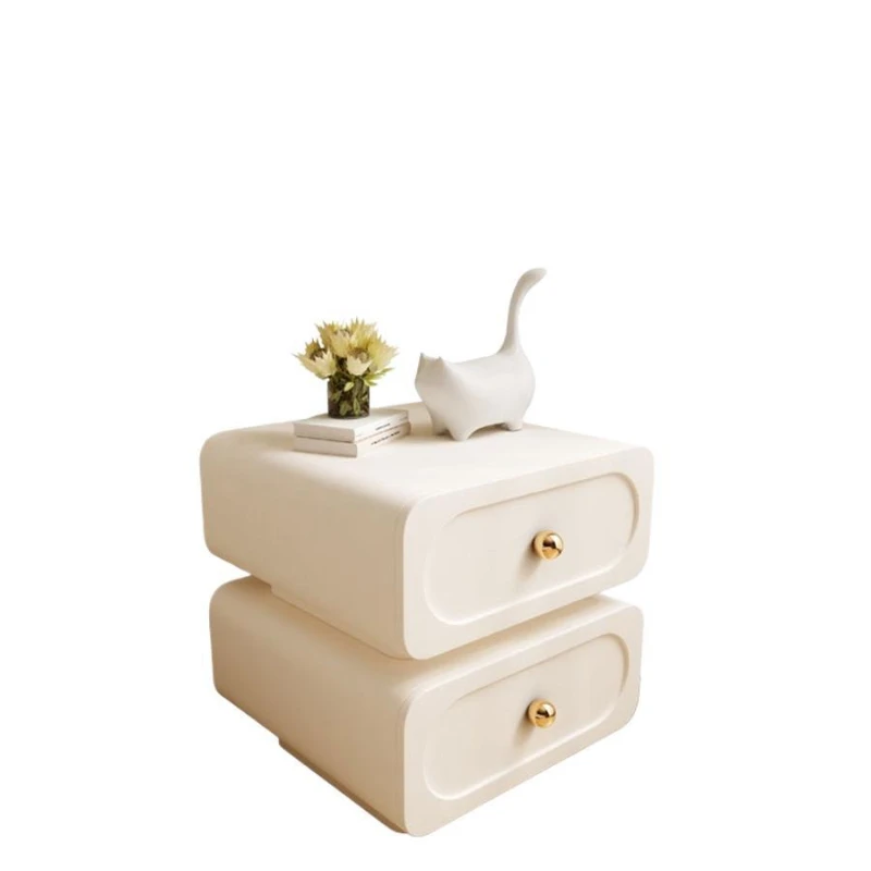 

simple modern light luxury cream, wind children's bedroom 2024 new bedside table, storage cabinet
