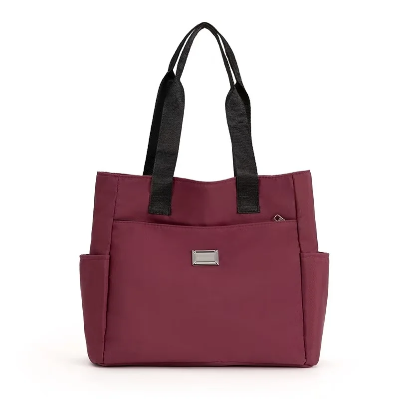 Neue, stilvolle, schlichte Umhängetasche in Unifarben für Damen, Nylon-Schultertasche, modische Handtasche mit großem Fassungsvermögen, Oxford-Handtasche. – Detail 10