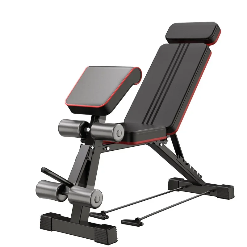 2024  hot selling adjustable dumbbell bench with pulling rope home gym equipment weight bench roman chair multi sit up bench