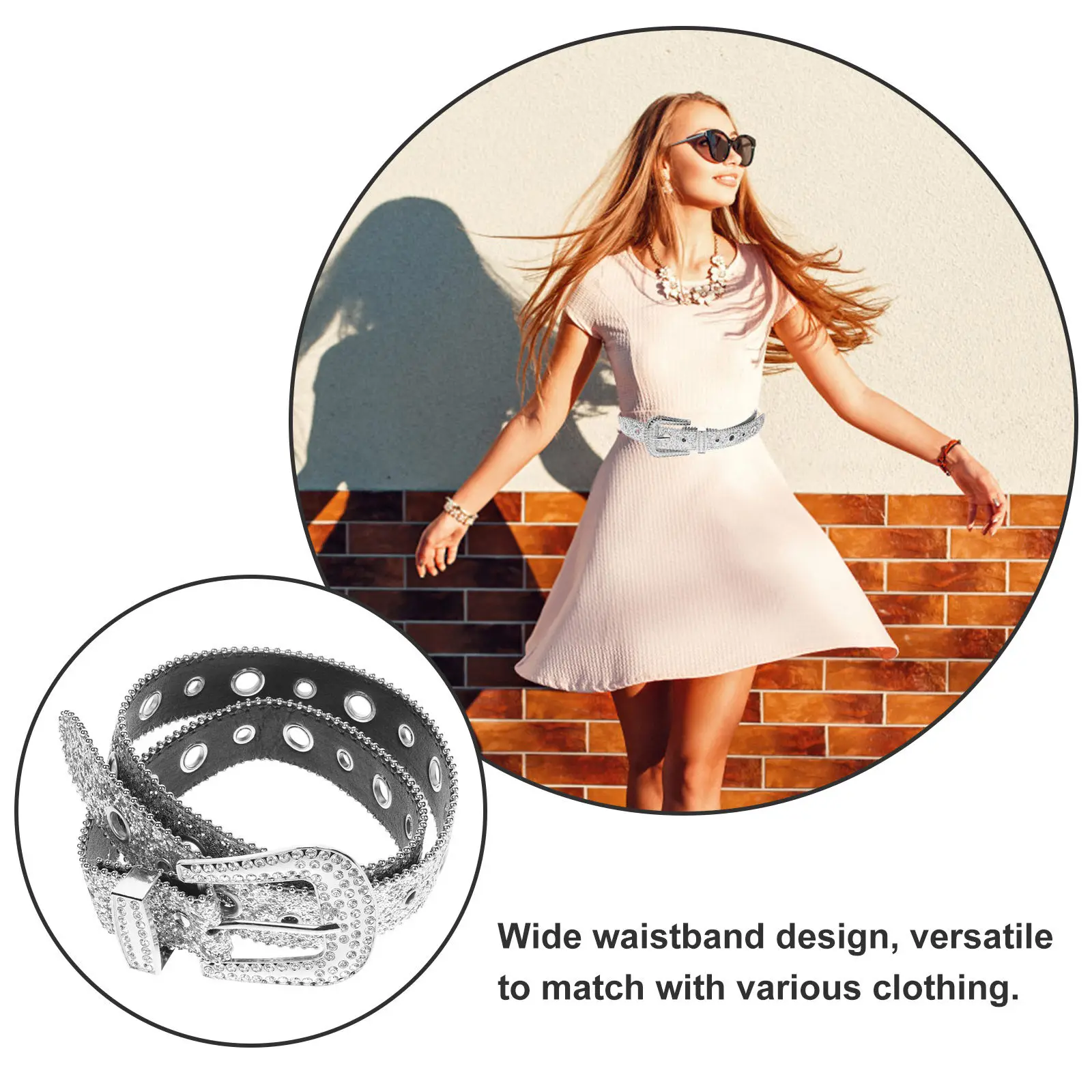 Wide Rhinestone Waist Belt Women Fashion Sparkly Jeans Dress Waistband Accessory Mens Rhinestone Belt Sparkly Belts for Women