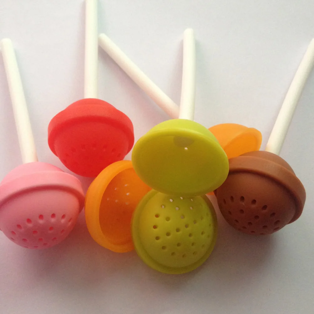 

Lollipop Shape Silicone Tea Infuser Red Loose Leaf Tea Strainer Filter Reusable Food Grade Silicone Kitchen Tool
