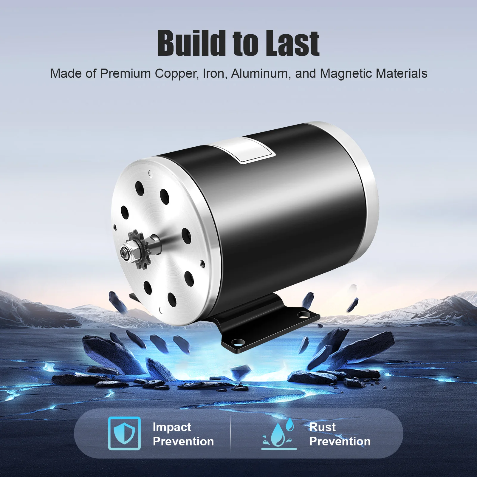 36V Brush Motor 1000W DC Motor 3000rpm Motor 25H-11T Chain Motor Electric Bicycles Scooters Durable Powerful Safe Easy to Clean