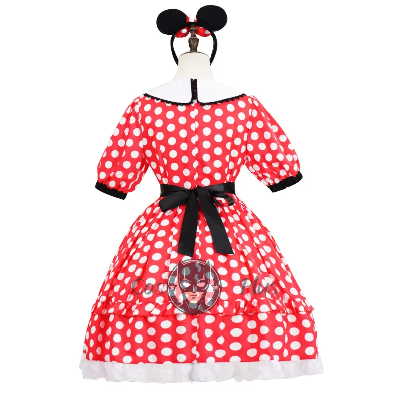 أنيمي باخرة ويلي ميني تأثيري حلي البولكا نقطة فساتين حمراء هالوين كرنفال تأثيري ميني الملابس