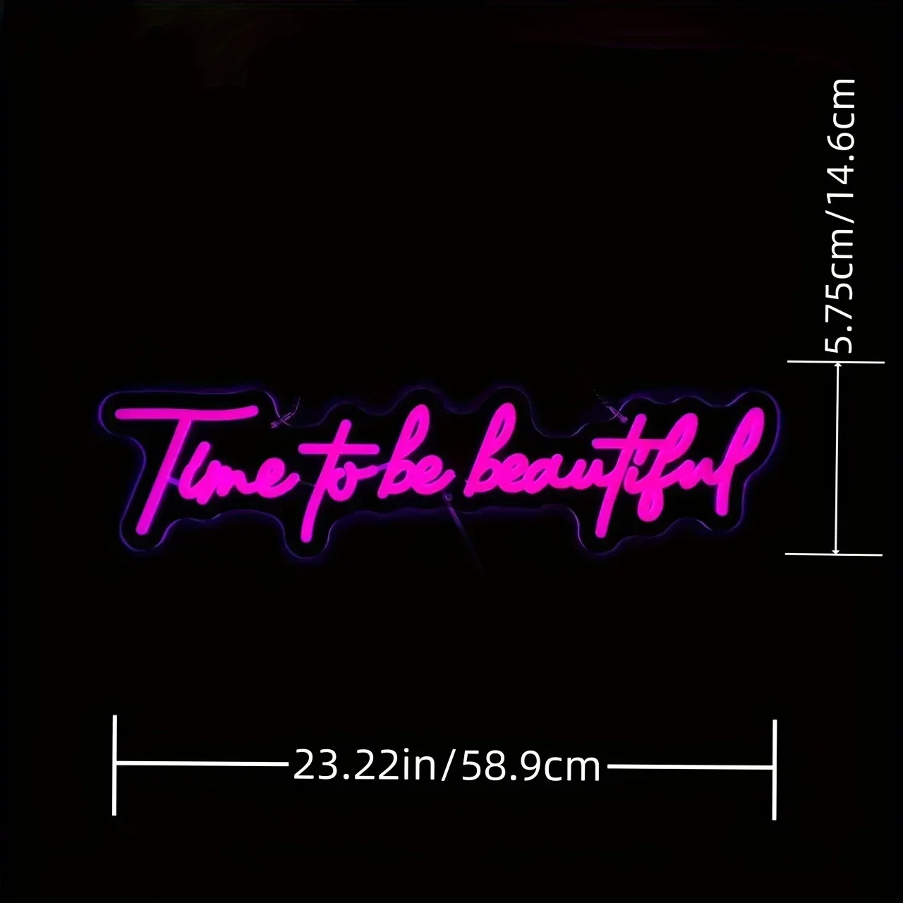 Time To Be Beautiful  neon signs, interior decoration wall lights, USB power supply, bedroom, living room, bar wall decoration