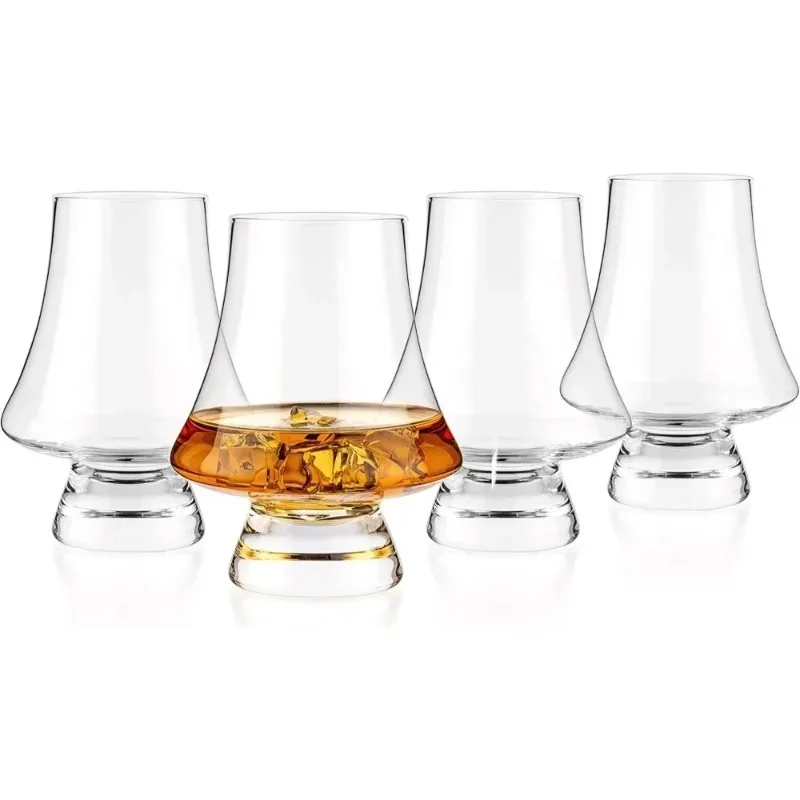 Whiskey Crystal Glass Set,  Tasting Glass 9 Ounces Clear Lead Free Wine Glass Bar Party Wedding Drinking Glassware