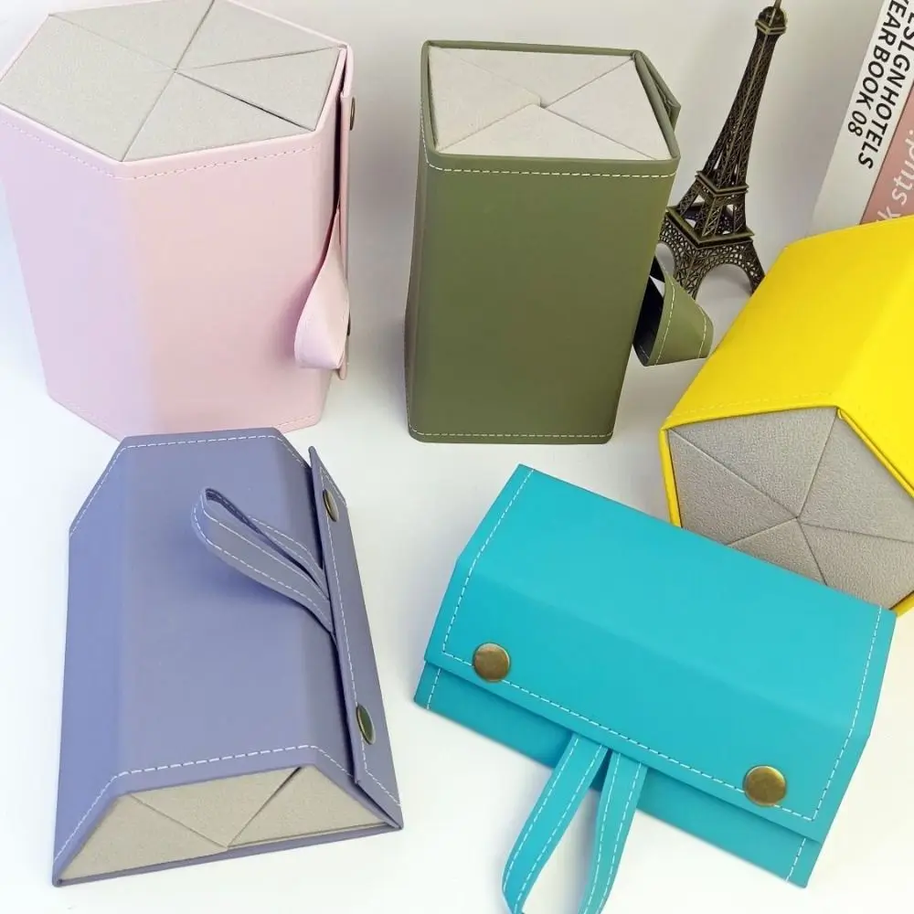 

Practical Multi-slot Foldable Glasses Organizer Travel Display Storage Box Leather Sunglasses Case