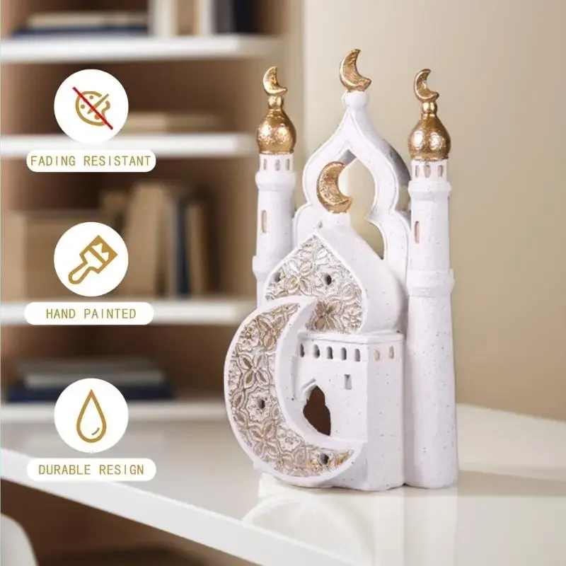 イスラムのラマダン装飾品、イードのお祝い用樹脂製オーナメント、文化的アクセサリー、リビングルームの装飾品-y5gb