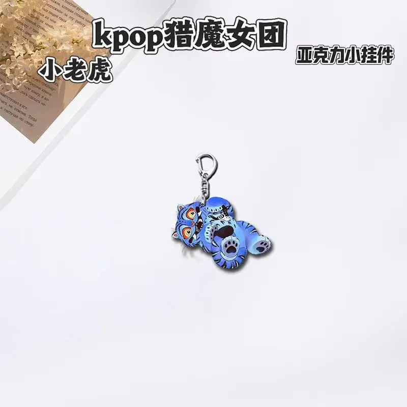 الكرتون هنتركس ساجا بنين ديربي النمر الاكريليك سلاسل المفاتيح على الوجهين K-البوب شيطان الصيادين المعلقات مروحة مجوهرات هدايا