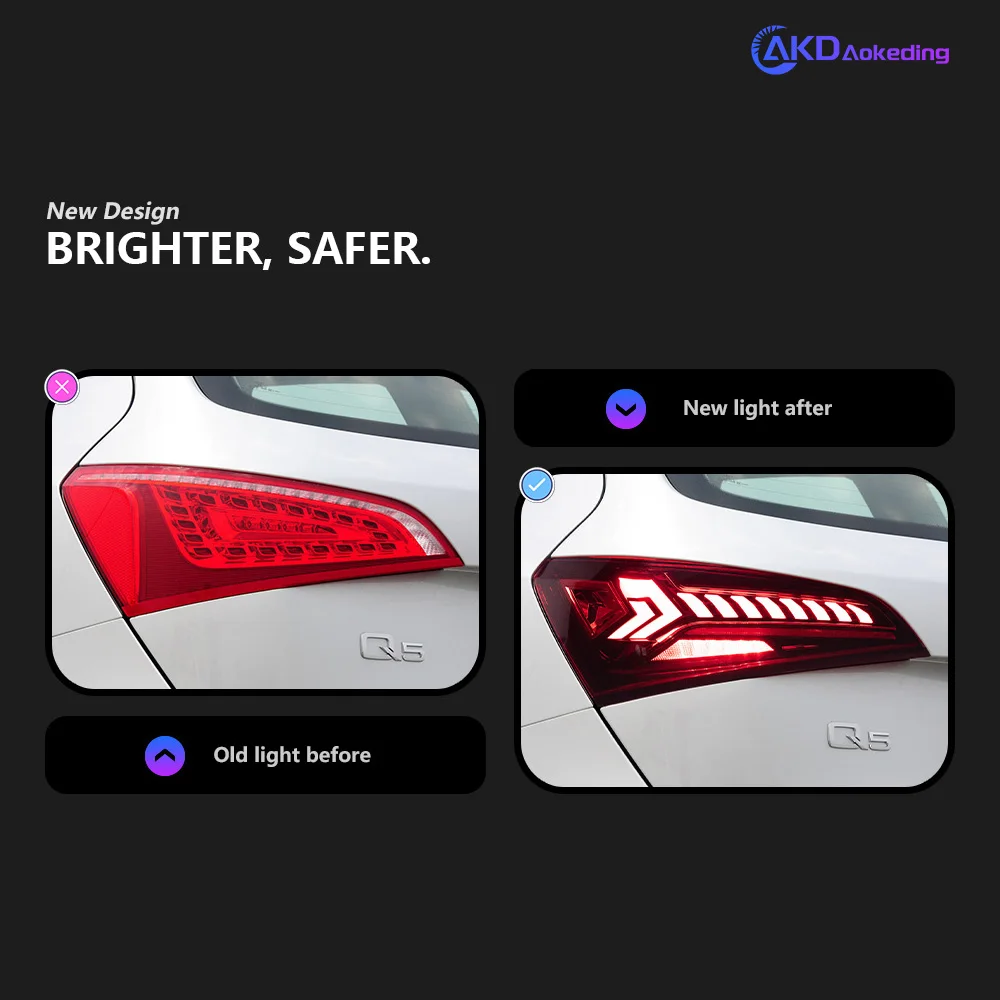 Car Styling Tail Lamp for Audi Q5 Q5L Tail Lights 2008-2017 Q5 LED Tail Light LED Dynamic Turn Signal Brake Reverse Auto