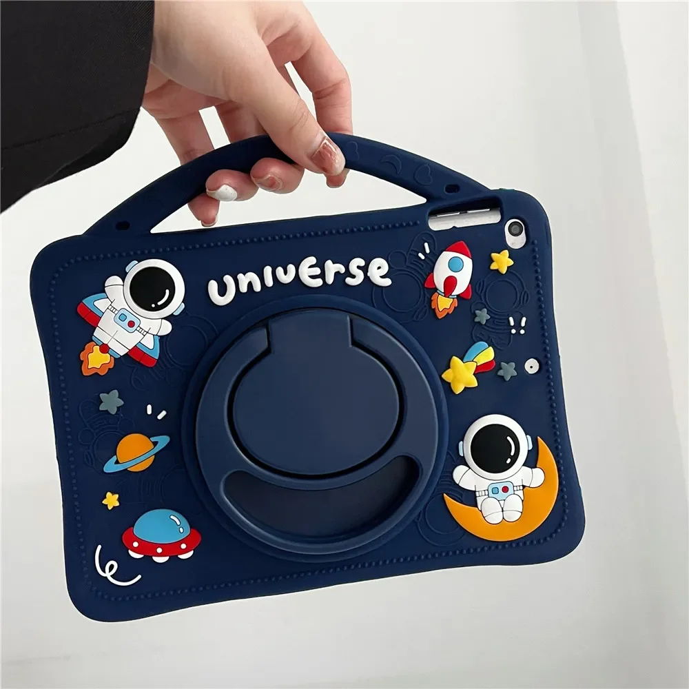 For iPad 7th 8th 9th 10.2 10th Gen Case 360 Rotation Stand Handle Cover IPad Air 2 3 4 5 10.9 2022 Mini 6 Pro 9.7 11 Kids Cases