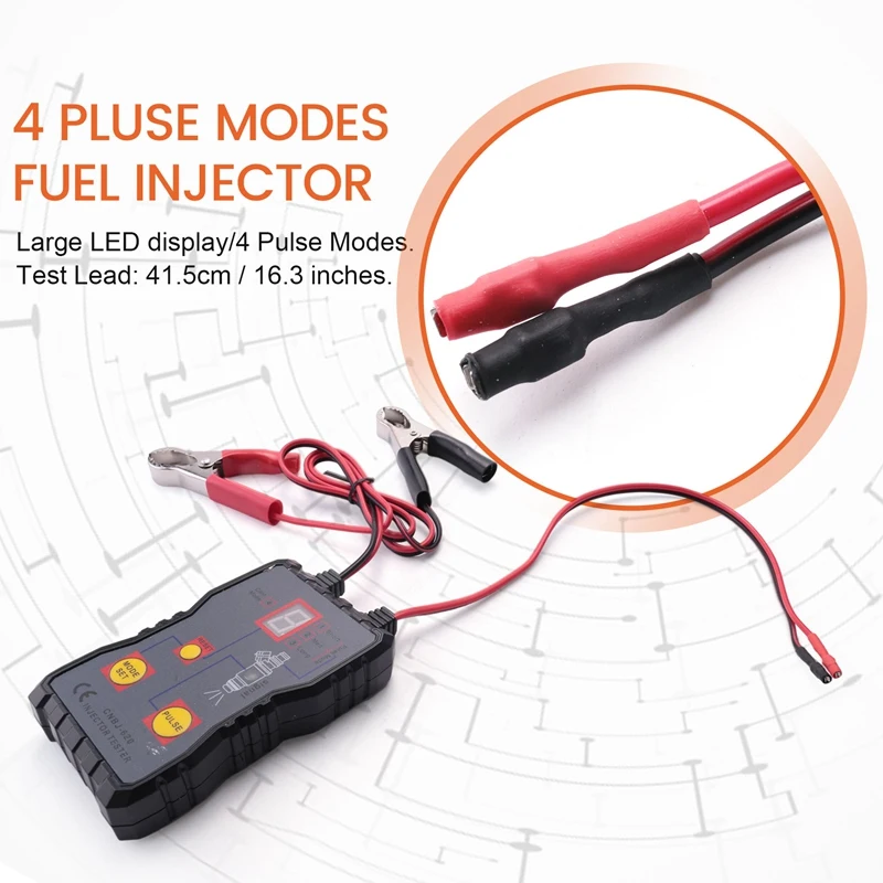 Injector Flush Cleaner Professional Car Fuel Injector Tester Fuel System Scan Tool 4 Pluse Mode Automotive Cleaning Tool-A63M