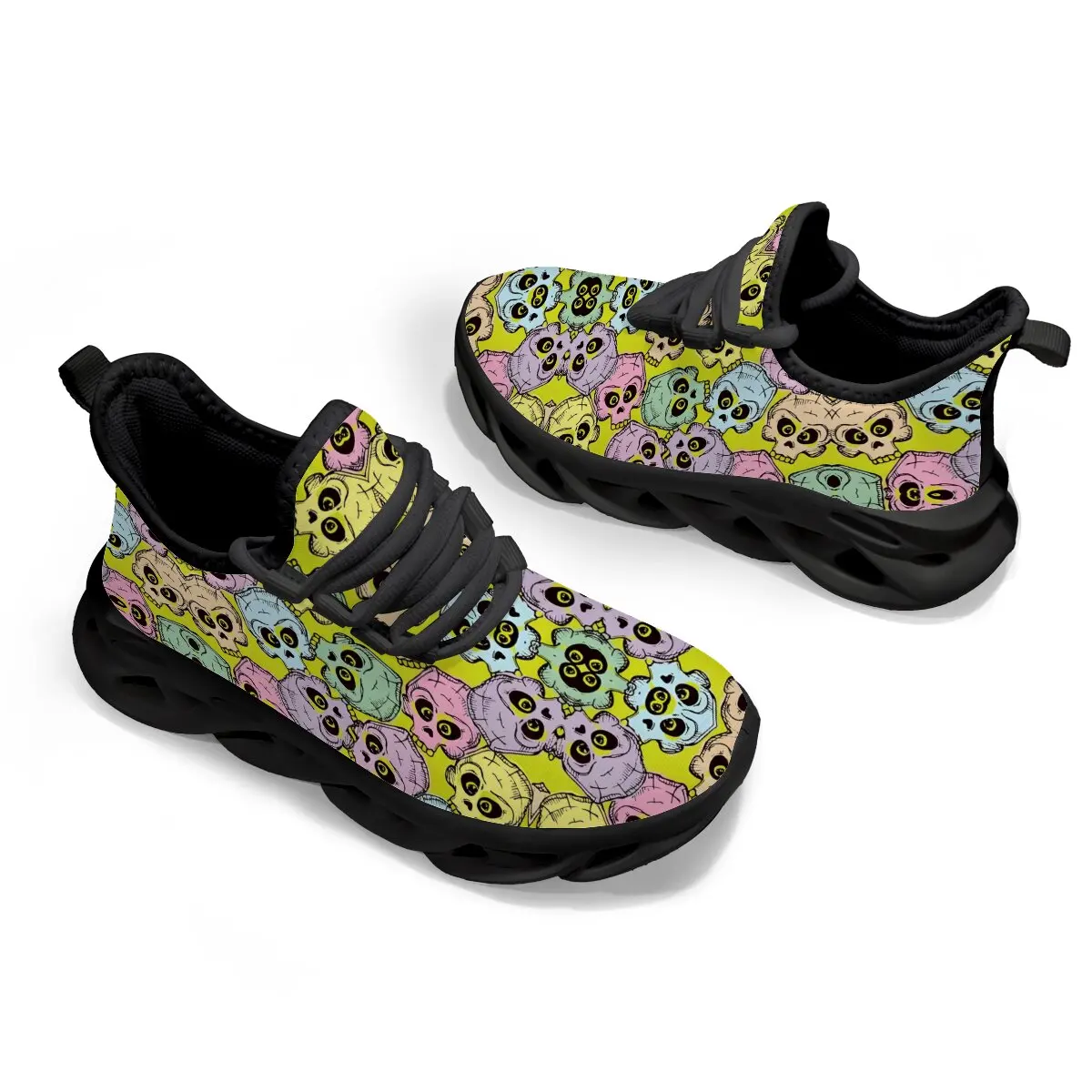 

Кроссовки на плоской подошве с мультяшным принтом черепа, спортивные кроссовки для бега для мальчиков и девочек, кроссовки «сделай сам», массивные кроссовки Sportschuhe Kinder