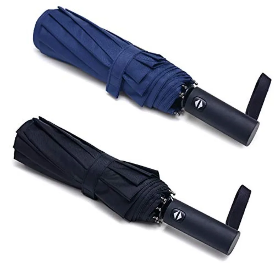 

PFFY 2 Packs Travel Umbrella Windproof Auto Open and Close Collapsible Folding Small Compact Backpack Car travel Essentials Pur