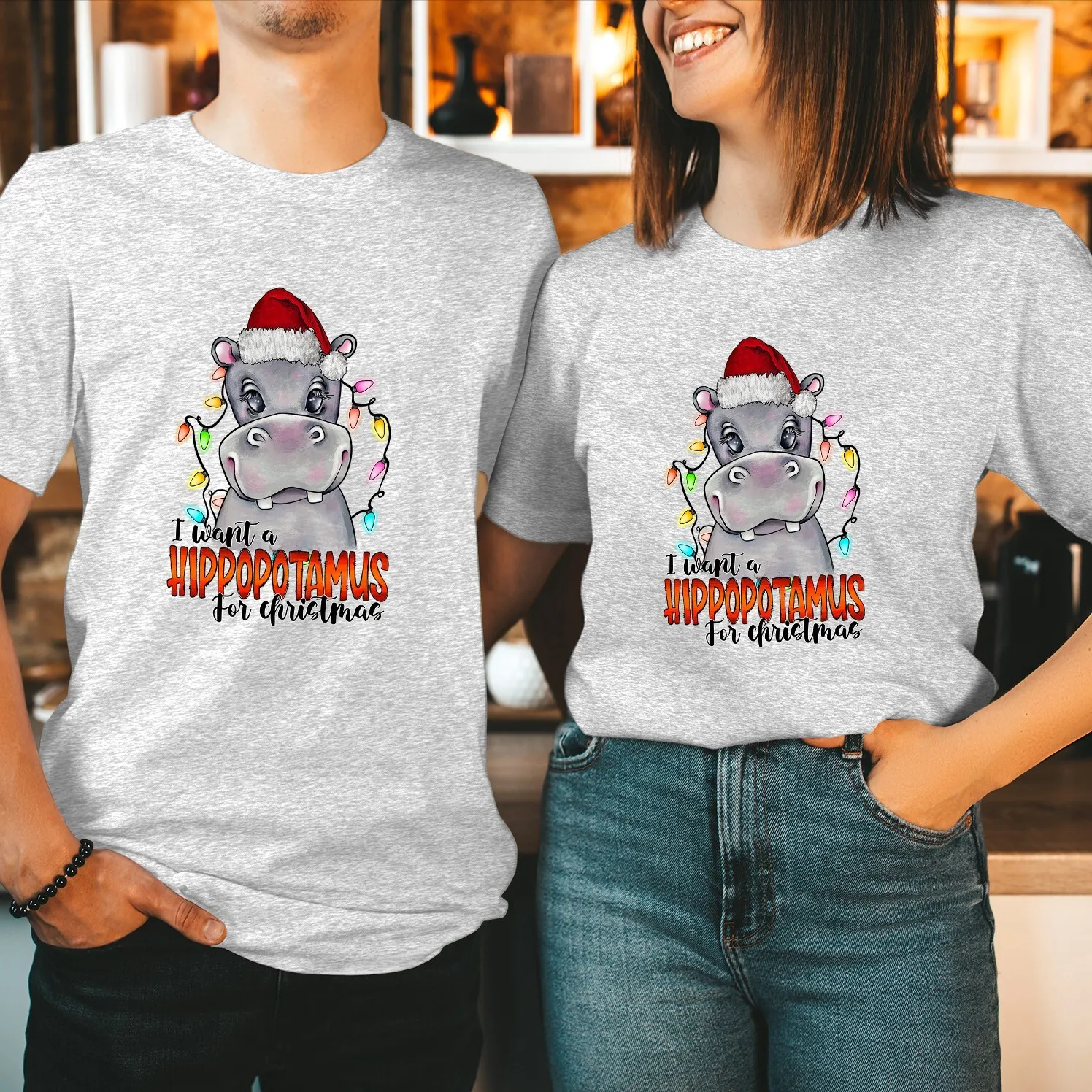 I Want a Hippopotamus For Christmas TShirt Hippos Xmas Cow Heifer Gift Cotton retro street fashion men's Tee short sleeve design