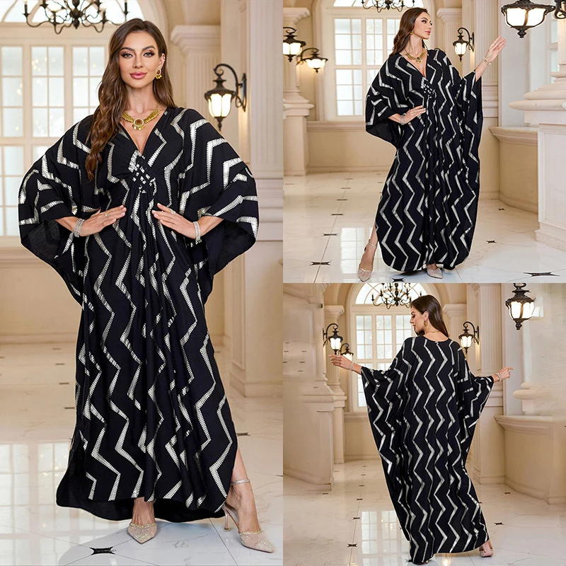 Women's Vacation Beach Cover Up Dress Breathable Rayon Printed Long Kaftan Swimwear Outerwear Lightweight Plus Size Robe