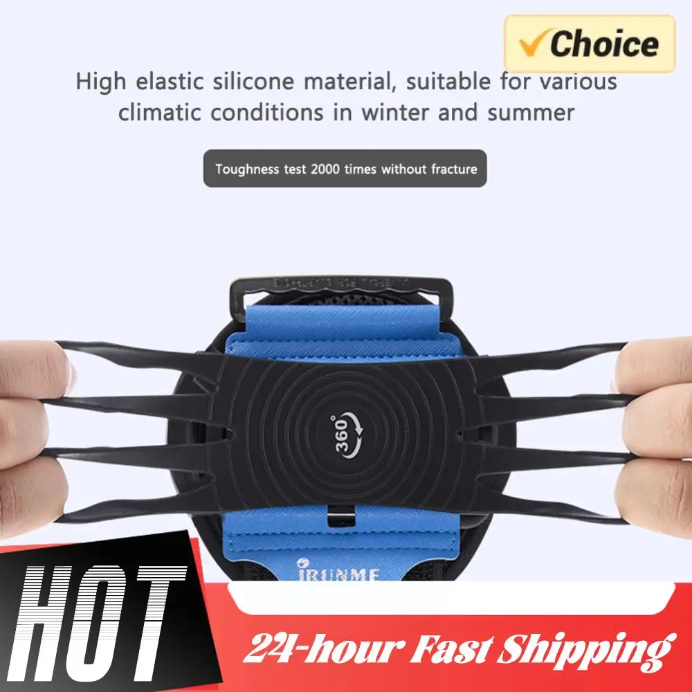 

Держатель для телефона с вращением на 360 градусов, регулируемый браслет-держатель для мобильного телефона, съемный чехол-нарукавник для бега и велоспорта