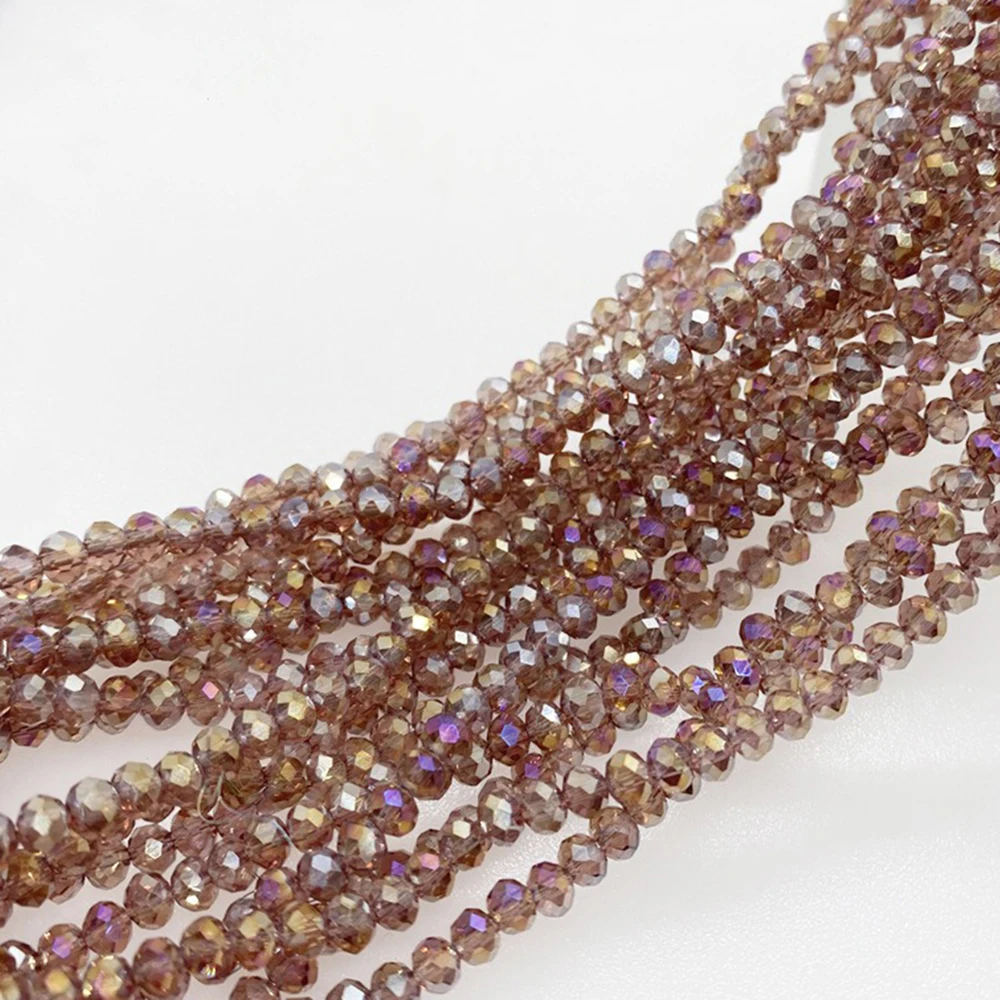 3 4 6 8mm 5Strands Glass Plated Faceted Bead Crystal Strand Spacer Beads for Jewelry Making Accessorie DIY QMB27