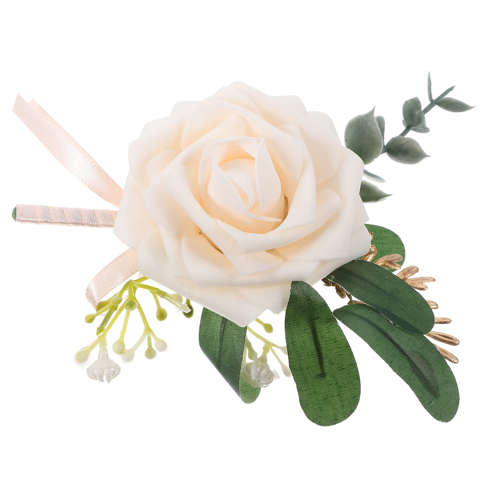 Bolso boutonniere artificial rosa flor corsage clássico fresco festa de casamento decoração noiva terno acessório