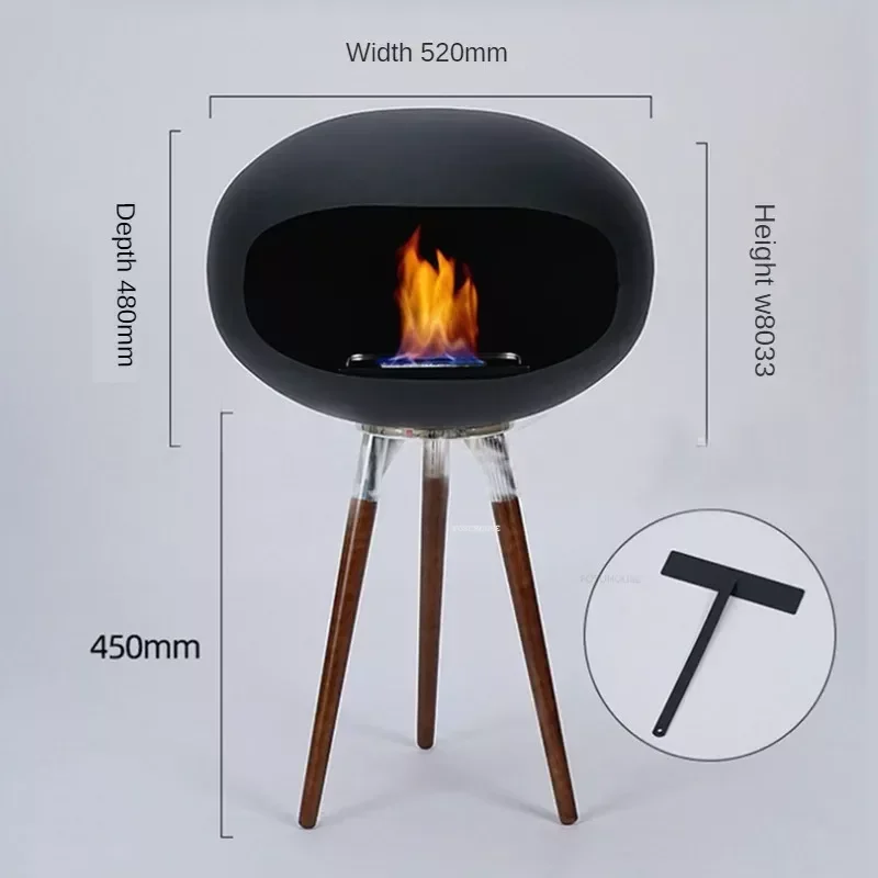 Modern Designer Floor-standing Fireplaces Ornaments Creative Home Decor Nordic Wrought Iron  Art Heating Heater Fireplace