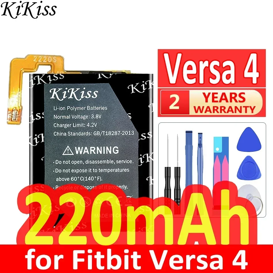 KiKiss Battery 220mAh for Fitbit Versa 4 Versa4 Smart Sport Watch