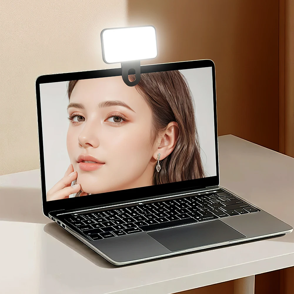 Mini Rechargeable Selfie Fill Light Portable Pocket Light Adjustable Brightness Clip for Mobile Phones & Computers LED Lights