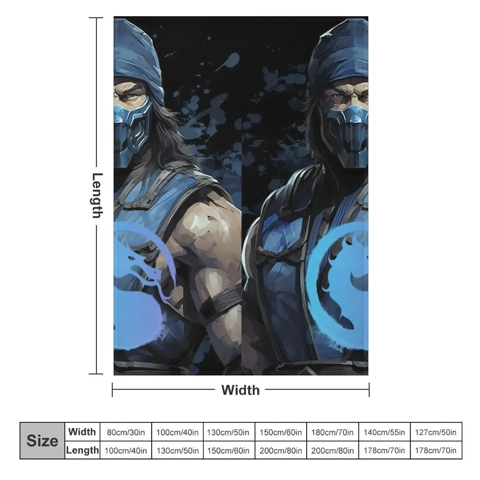 MK 1 Sub Zero Throw Blanket Designers Bed Retros Plaid Blankets