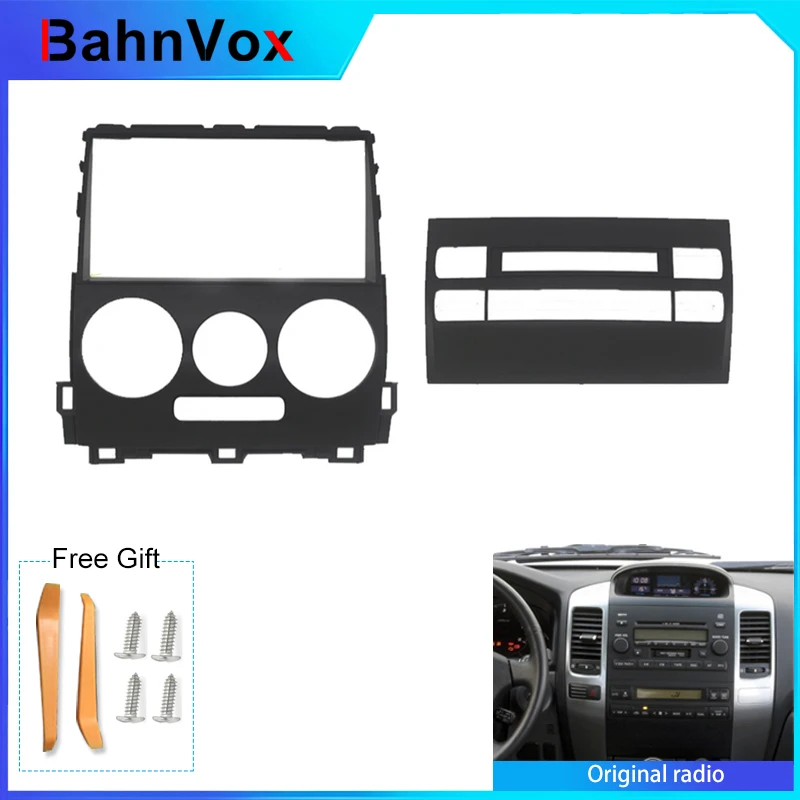 9 inch Android Car Radio frame for  Toyota Prado 120 Land Cruiser 2004-20092din Stereo GPS Fascia bezel Panel Adapter wire harne
