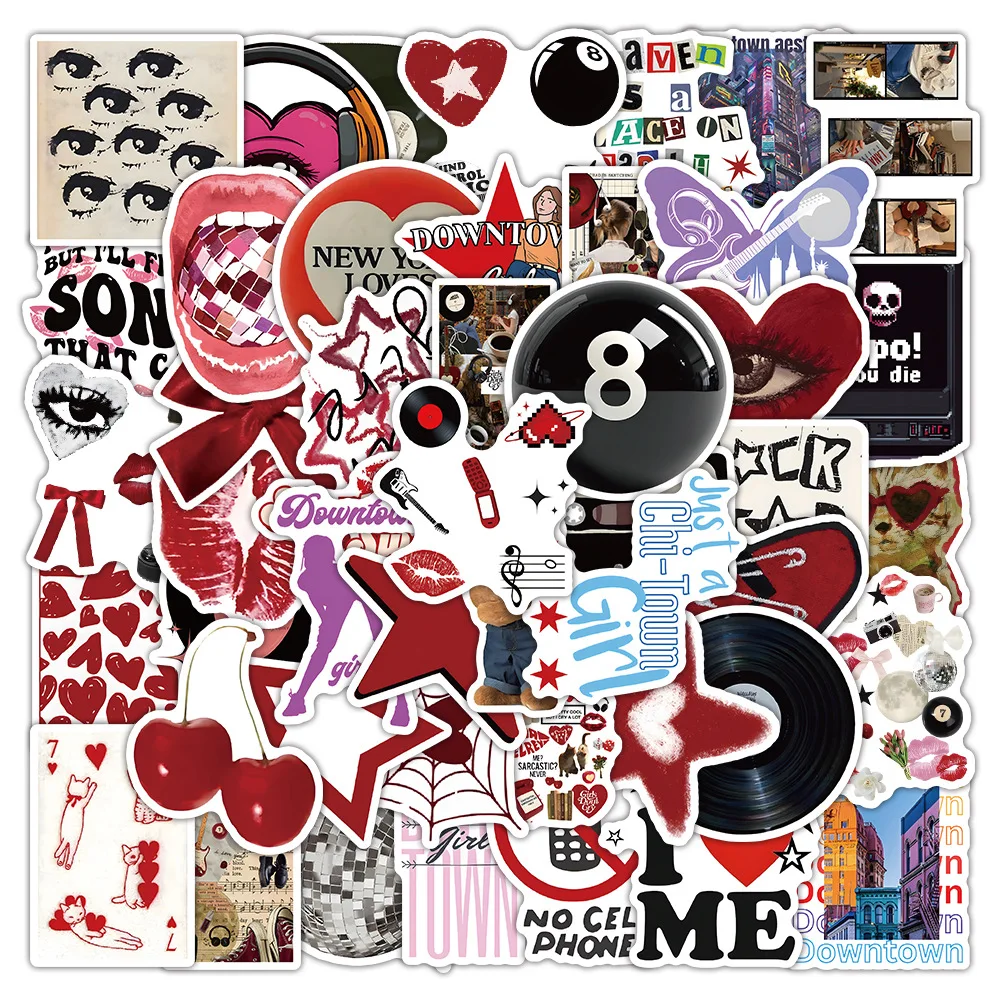 10/30/50PCS Downtown Y2K Stickers Phone Back Card Water Bottles Stationery Box Stickers
