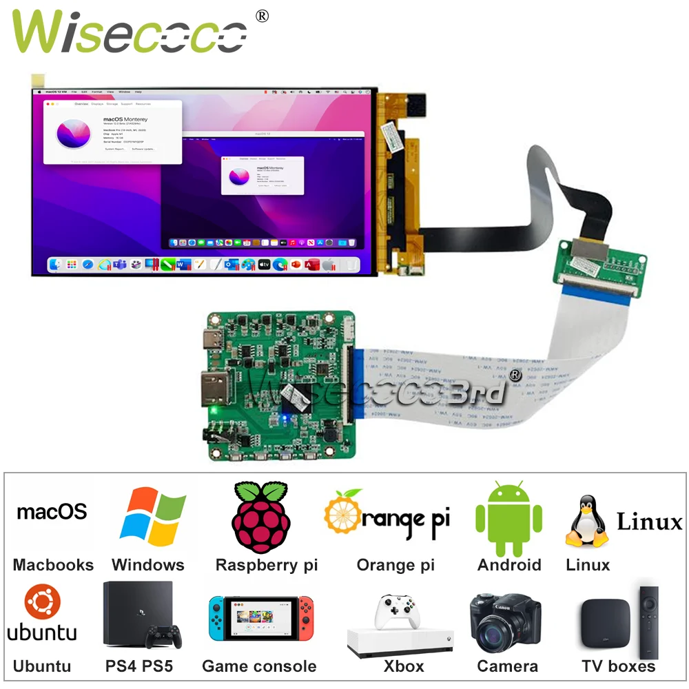 Pantalla LCD IPS para consola de juegos, 6,3 pulgadas, 2K, 2560x1440, para MacBooks, Windows, Raspberry Pi, Orange, Pi, Linux, Android TV, PS5