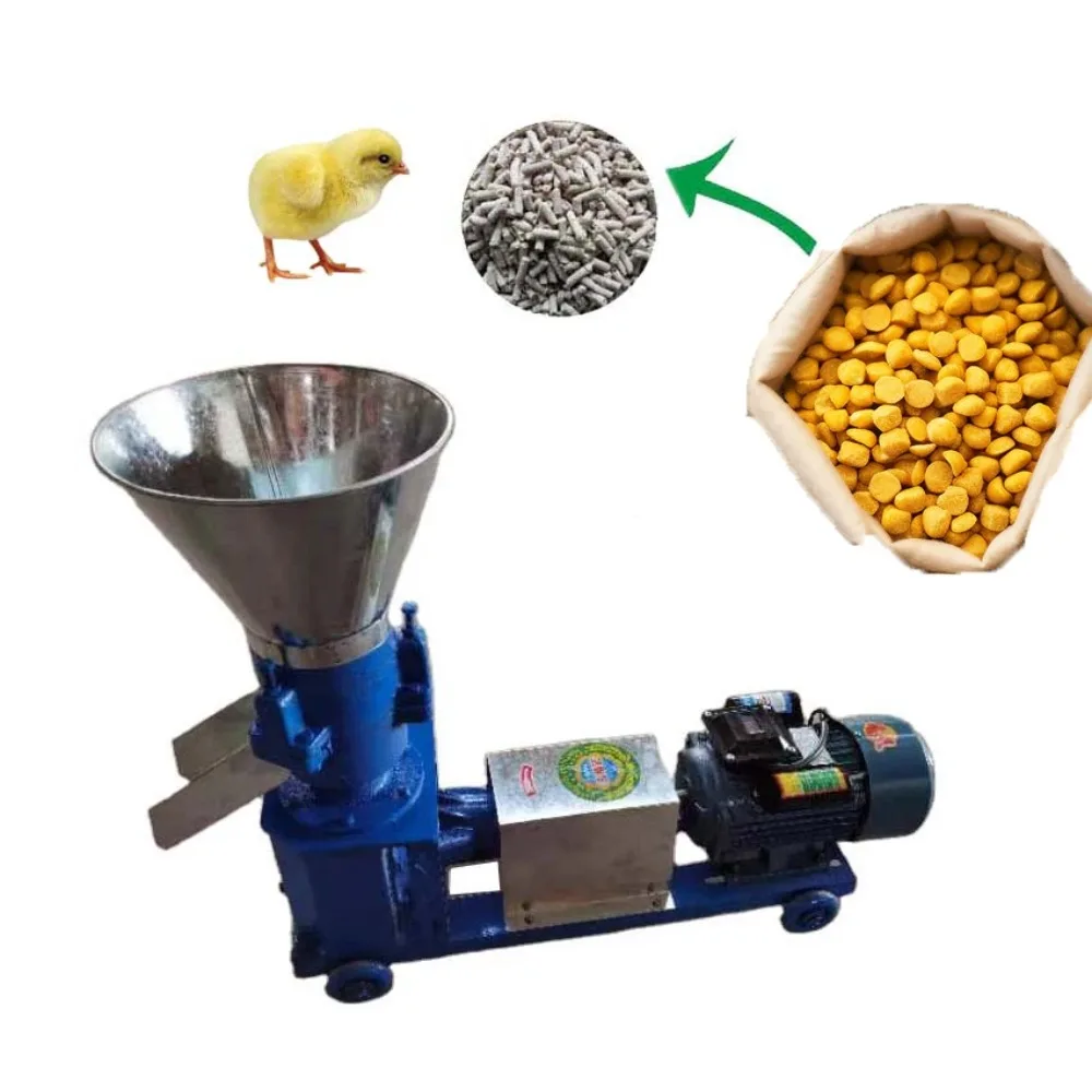 Small Automatic 80-100kg/hour Chicken Feed Corn Grass Pellet Making Machine HJ-KL125
