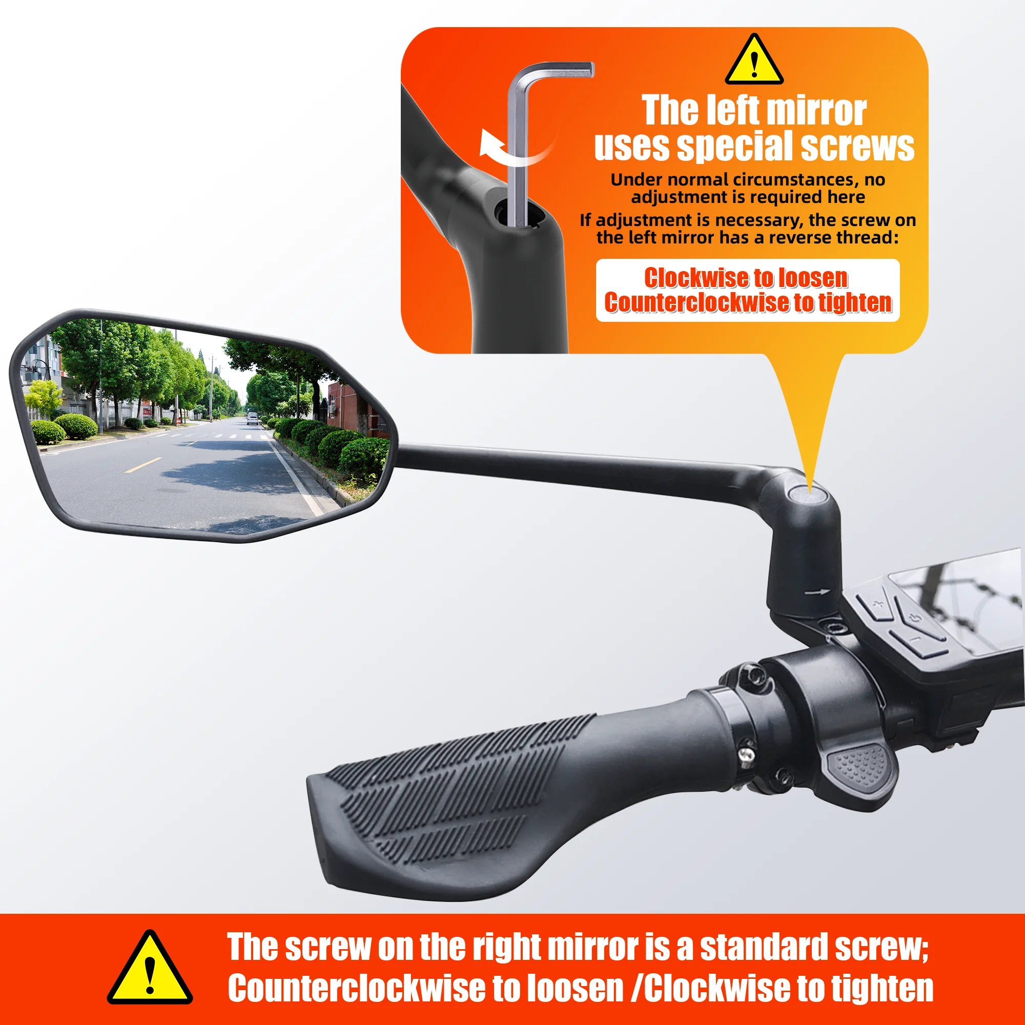 EasyDo Bike Mirror Electric Bike Handlebar Rearview Mirror with 360 Rotatable Bike Extended Mirror Arm for Road Mountain Cycling view 2