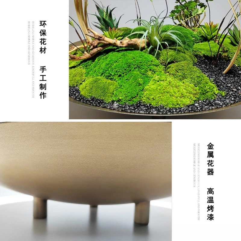 فندق صيني جديد طاولة مستديرة كبيرة وجبة الطحلب الخالد محاكاة الجدول الديكور محاكاة زهرة زخرفة #5