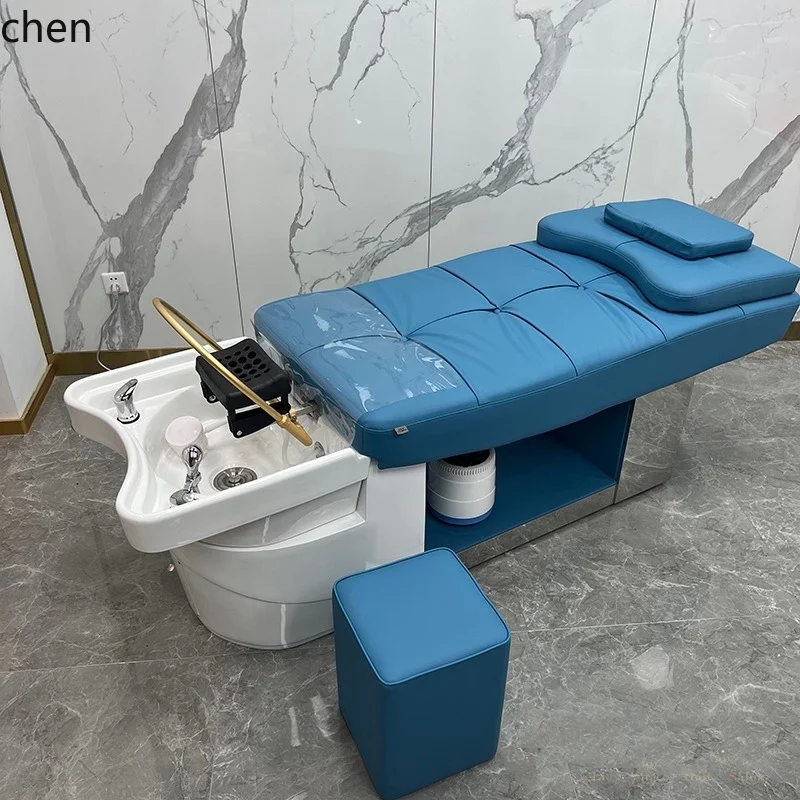 HXL hair treatment shampoo bed hair salon special bed barber shop water circulation fumigation lying flat flush bed