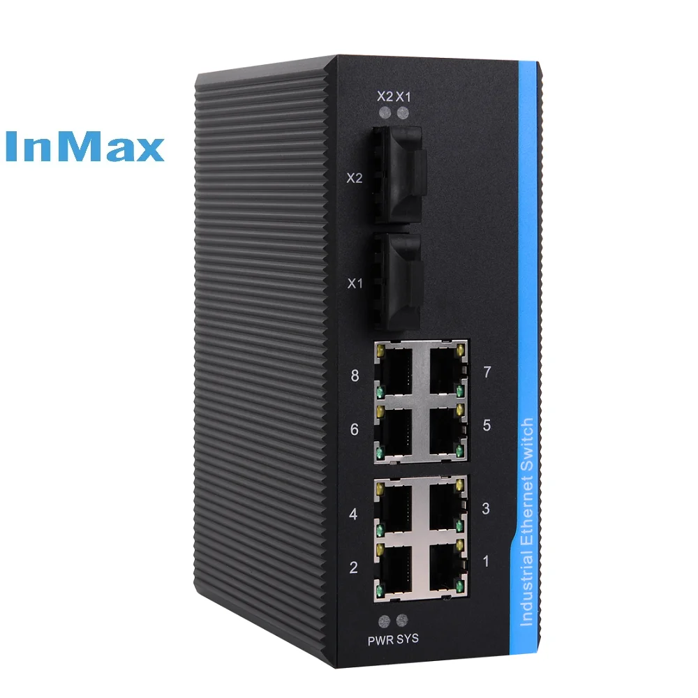 InMax Manufacturer SNMP CLI 10 Port Gigabit L2 Industrial Managed Ethernet Switch
