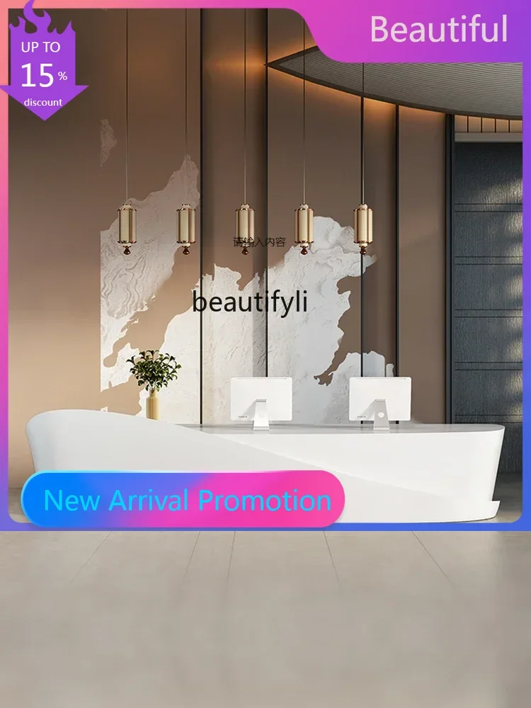 

zJSimple Modern Reception Table Reception Company Hall Training Institution Paint Bar Counter Cashier Property Office High-End