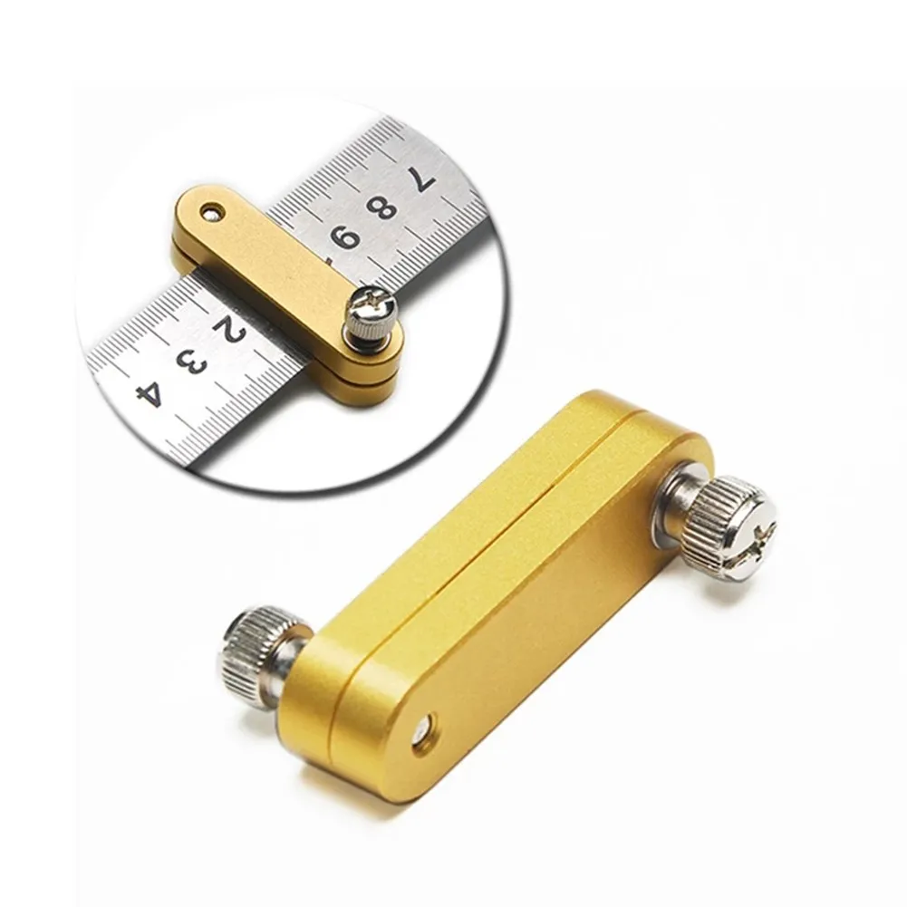 Aluminum Alloy Ruler Positioning Block Woodworking Scribe Marking Line Gauge Carpenter DIY Measuring Tool Tenon Scribe Practical