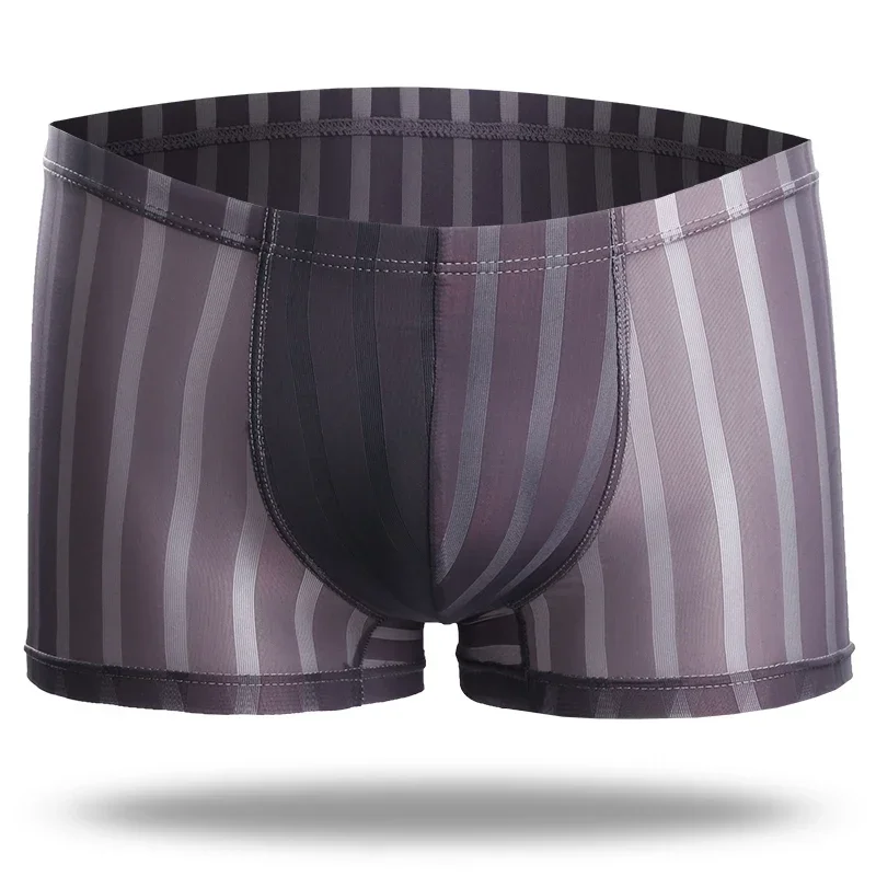 3 قطعة ملابس داخلية للرجال الرجال سراويل بوكسر الصيف تنفس الشباب موضة رقيقة سراويل بوكسر مثير الحرير الجليد الرياضة السروال