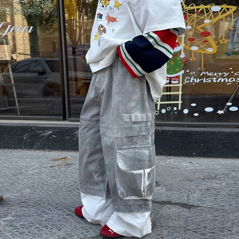 Boys' Patchwork Pants, Spring and Autumn Boys' Versatile Loose Design Fashion Pants, 2026 New Style Children's Casual Pants