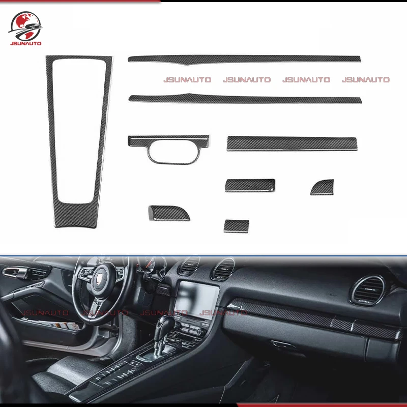 

Carbon Fiber Control Panel For Porsche 718 911 981 Interior Trims Gear Shift Panel Dashboard Trim For Porsche Cayman Boxster