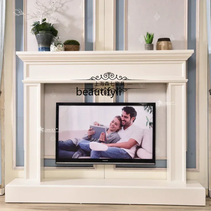

Y48 Nordic Ymerican solid wood, European simple and exquisite background wall French fashion heating fireplace