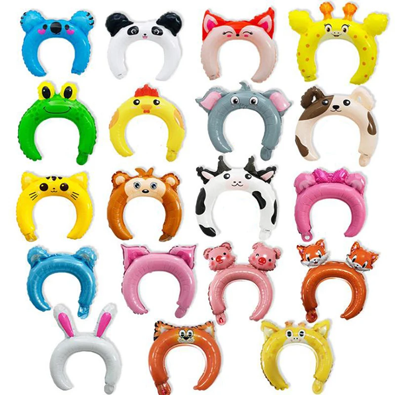 20Pcs Cute Headband Foil Balloon Animal Balloon Children's Toys Party Decor