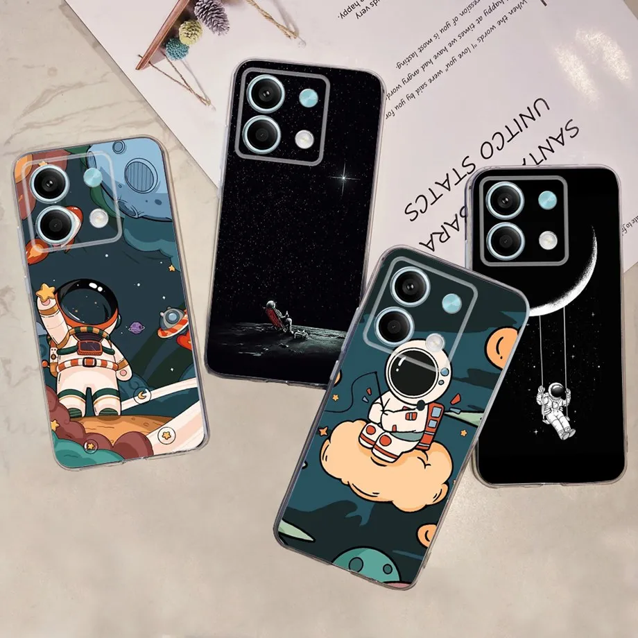 غطاء خلفي مطاطي ناعم شفاف ، نمط ملون ، شاومي ريدمي نوت 13 4G ، 13 برو ، 13R برو