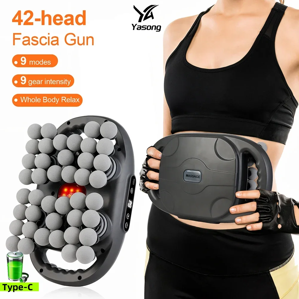 

42 Head High-Frequency Vibration Deep Tissue Massager Gun for Body Muscle Relaxation Shoulder Waist Back Leg Pain Relief