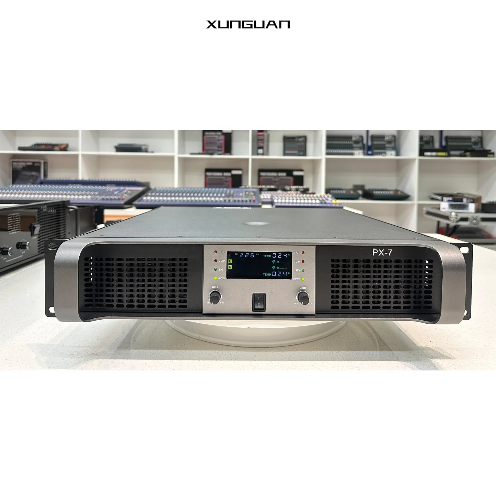 PX-Series With Display Screen High Power Amplifier 2U/3U 2CH*200-1300W Stage Equipment System for Wedding Concert