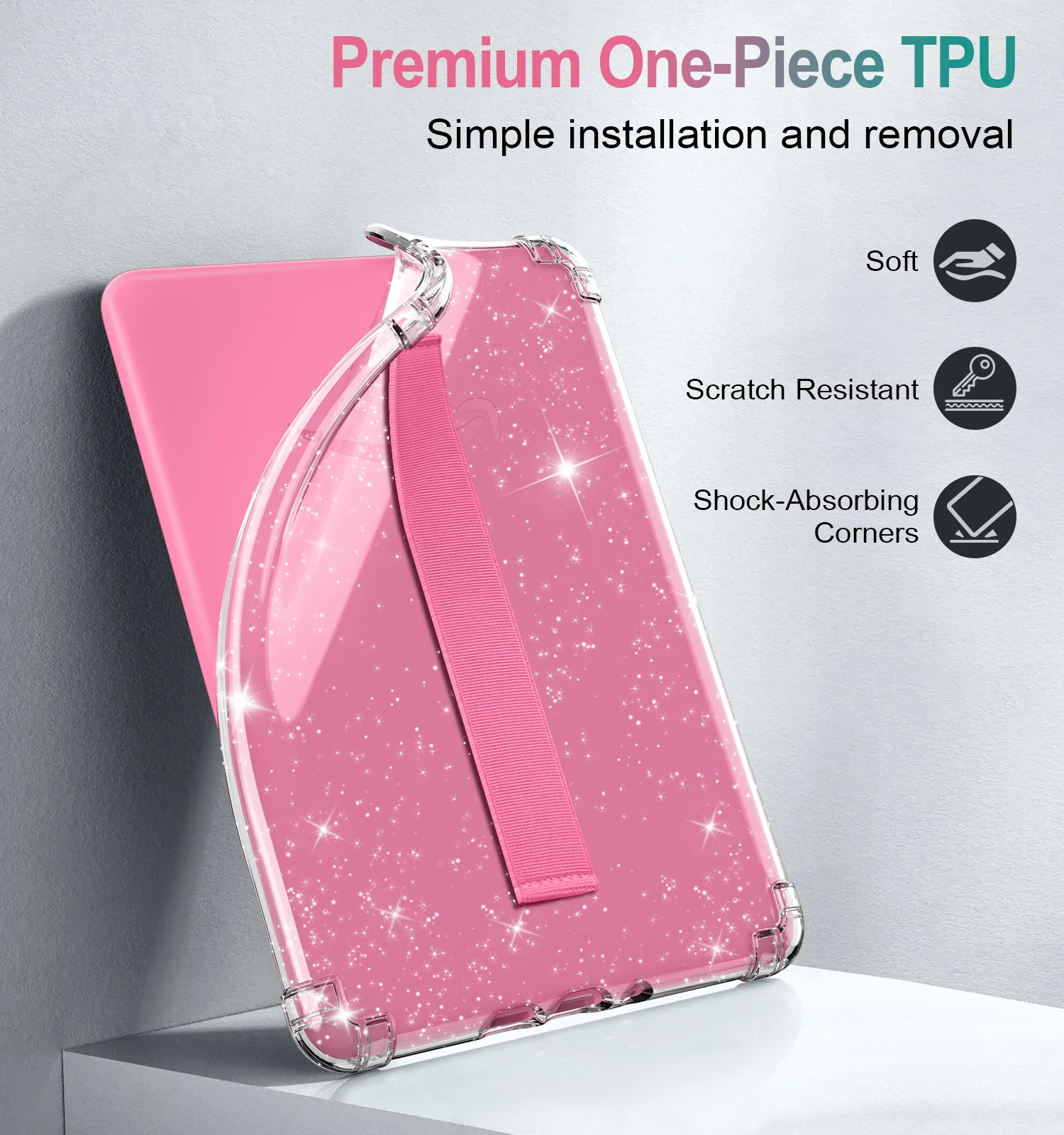 حافظة حزام اليد لجهاز Kindle Paperwhite 12th Gen 2024 فائقة النحافة وشفافة وناعمة ومرنة من مادة البولي يوريثان الحراري غطاء خلفي #4