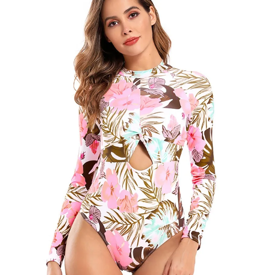 

Цельный купальник Cetitive для серфинга, женский треугольный дизайн, водолазный костюм, нейлоновый купальник с трансграничным принтом Long Sve