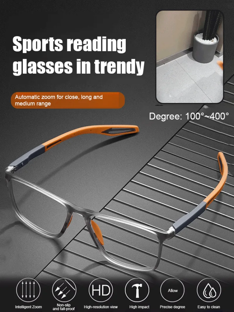 نظارات متعددة البؤر طويلة النظر للرجال والنساء، نظارات قراءة جديدة مضادة للضوء الأزرق بالقرب والبعيد، خفيفة الوزن ومريحة ومتينة #2