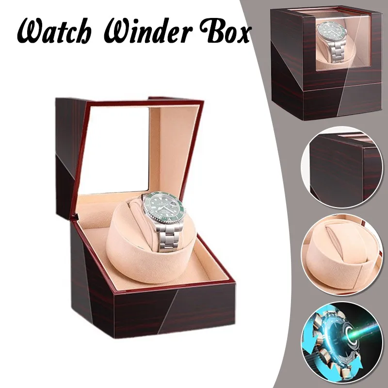 

Automatic Shaker Watch Winder Box Mechanical Watch Rotator Display Case Portable Winder Glass Storage Case 1/2Slot
